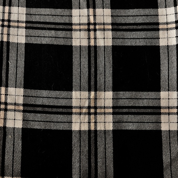 NEW SO Black and White Plaid Straight Leg High-rise Pants w/Adjustable Tie - Picture 2 of 5